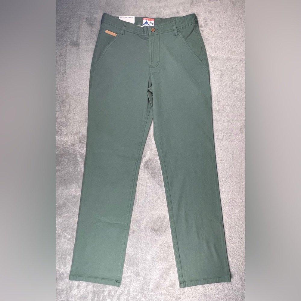 Southern Tide Pants Mens 31x34 RT-7 Classic Fit Green Chino  5-Pocket Canvas NWT